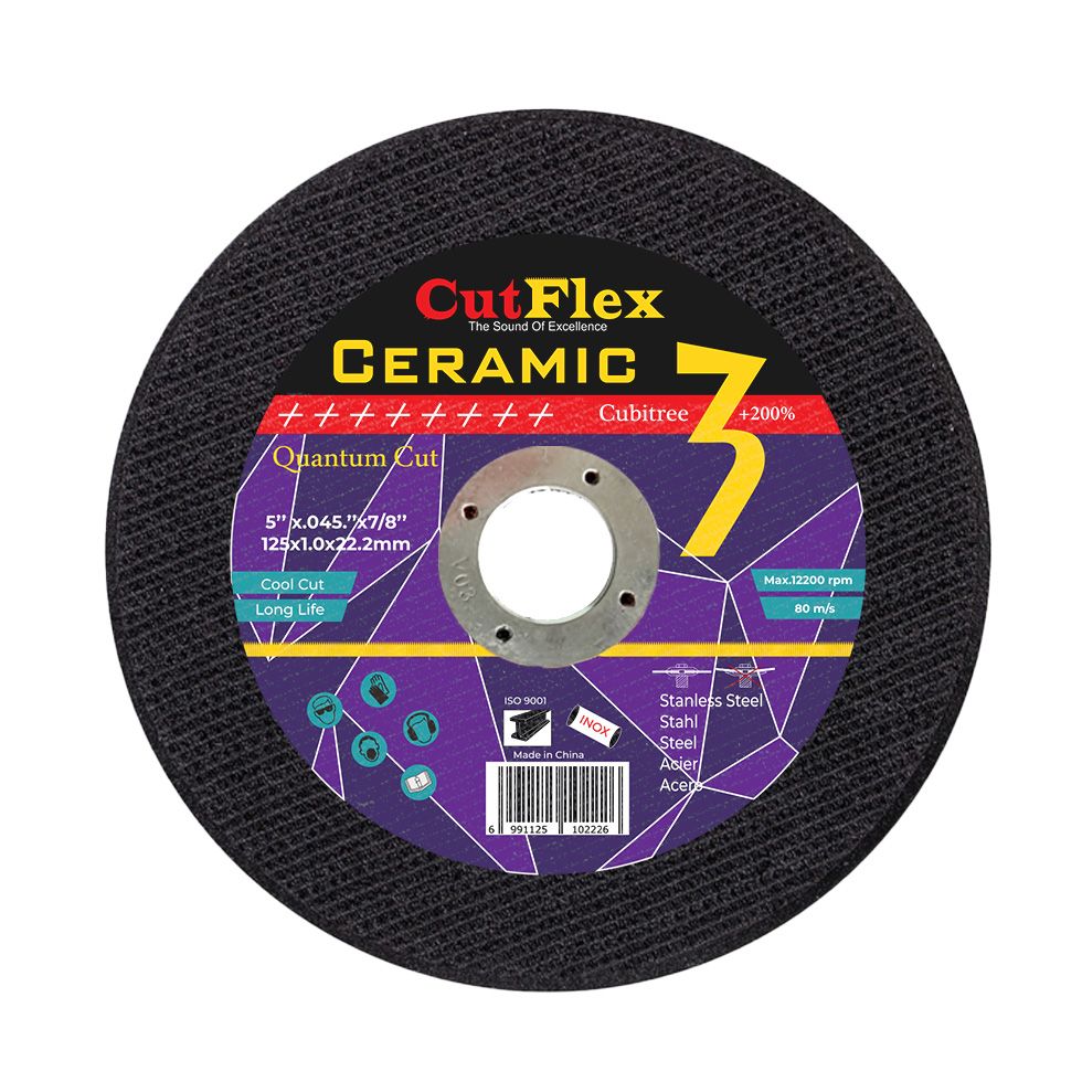 Відрізний круг по металу та нержавійці 125×1.0×22.2 мм CutFlex Ceramic 3 Quantum Cut